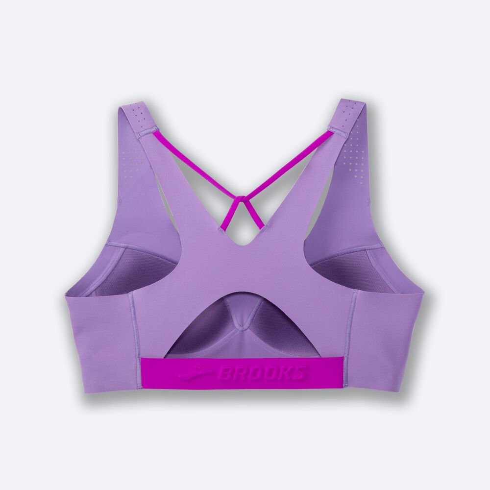 Brooks Dare V Neck Run Bra Női Sportmelltartó Lila | HU635128