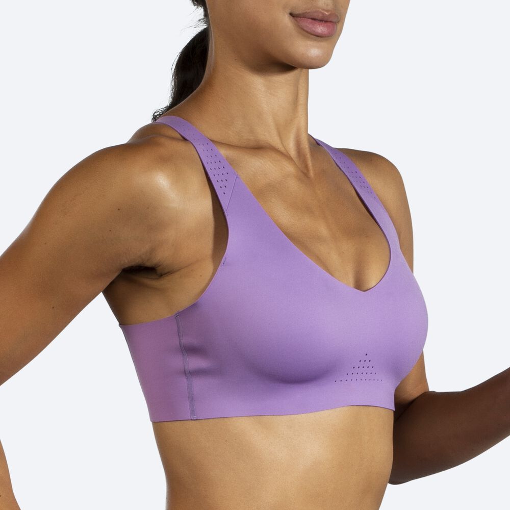 Brooks Dare V Neck Run Bra Női Sportmelltartó Lila | HU635128