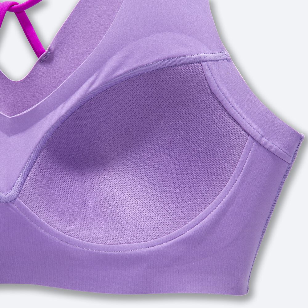 Brooks Dare V Neck Run Bra Női Sportmelltartó Lila | HU635128