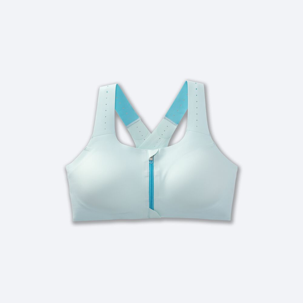 Brooks Dare Zip Run Bra 2.0 Női Sportmelltartó Kék/Türkiz | HU195408