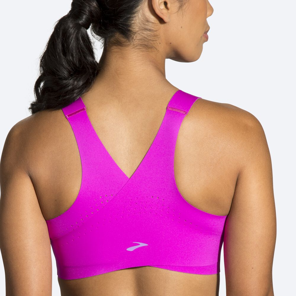 Brooks Dare Zip Run Bra Női Sportmelltartó Rózsaszín/Lila | HU367901