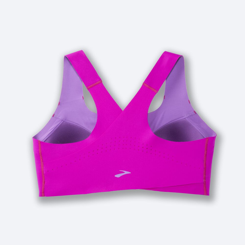 Brooks Dare Zip Run Bra Női Sportmelltartó Rózsaszín/Lila | HU367901