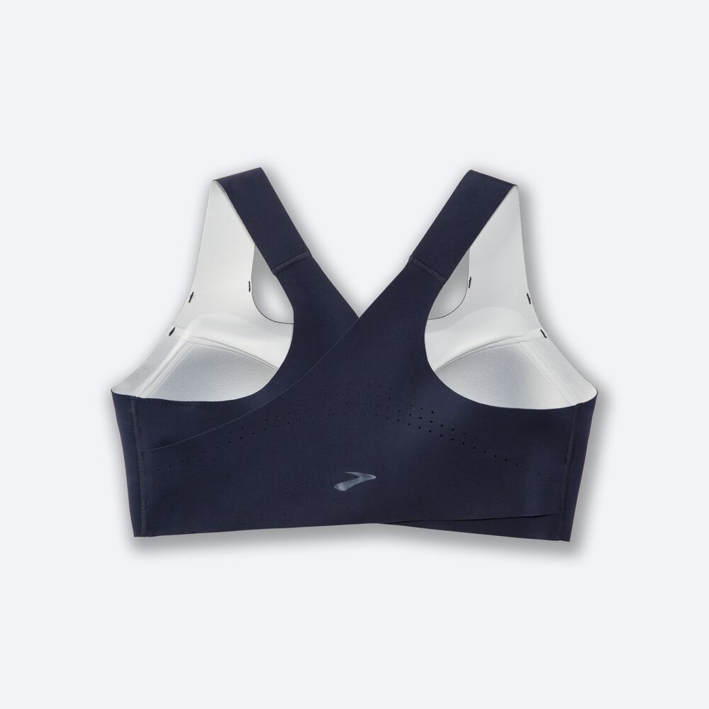 Brooks Dare Zip Run Bra Női Sportmelltartó Sötétkék | HU429075