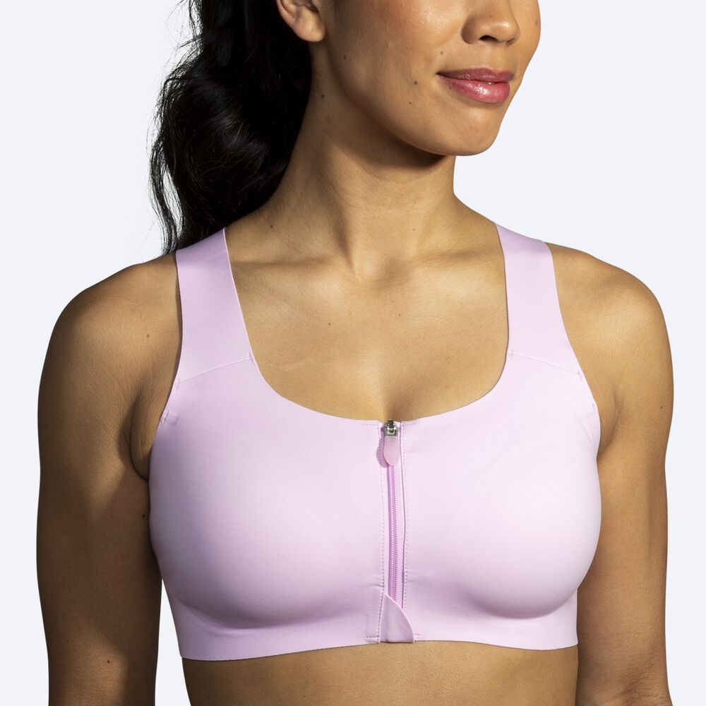 Brooks Dare Zip Run Bra Női Sportmelltartó Lila | HU836175