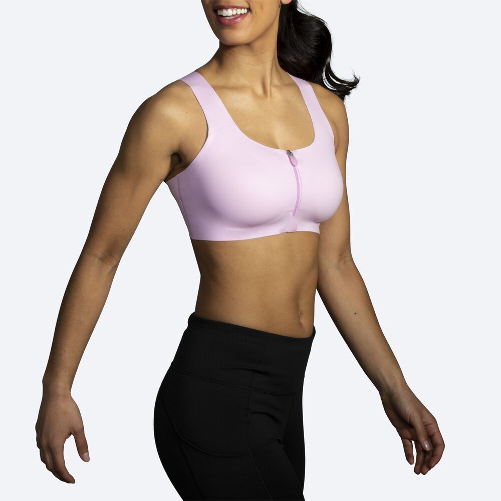 Brooks Dare Zip Run Bra Női Sportmelltartó Lila | HU836175