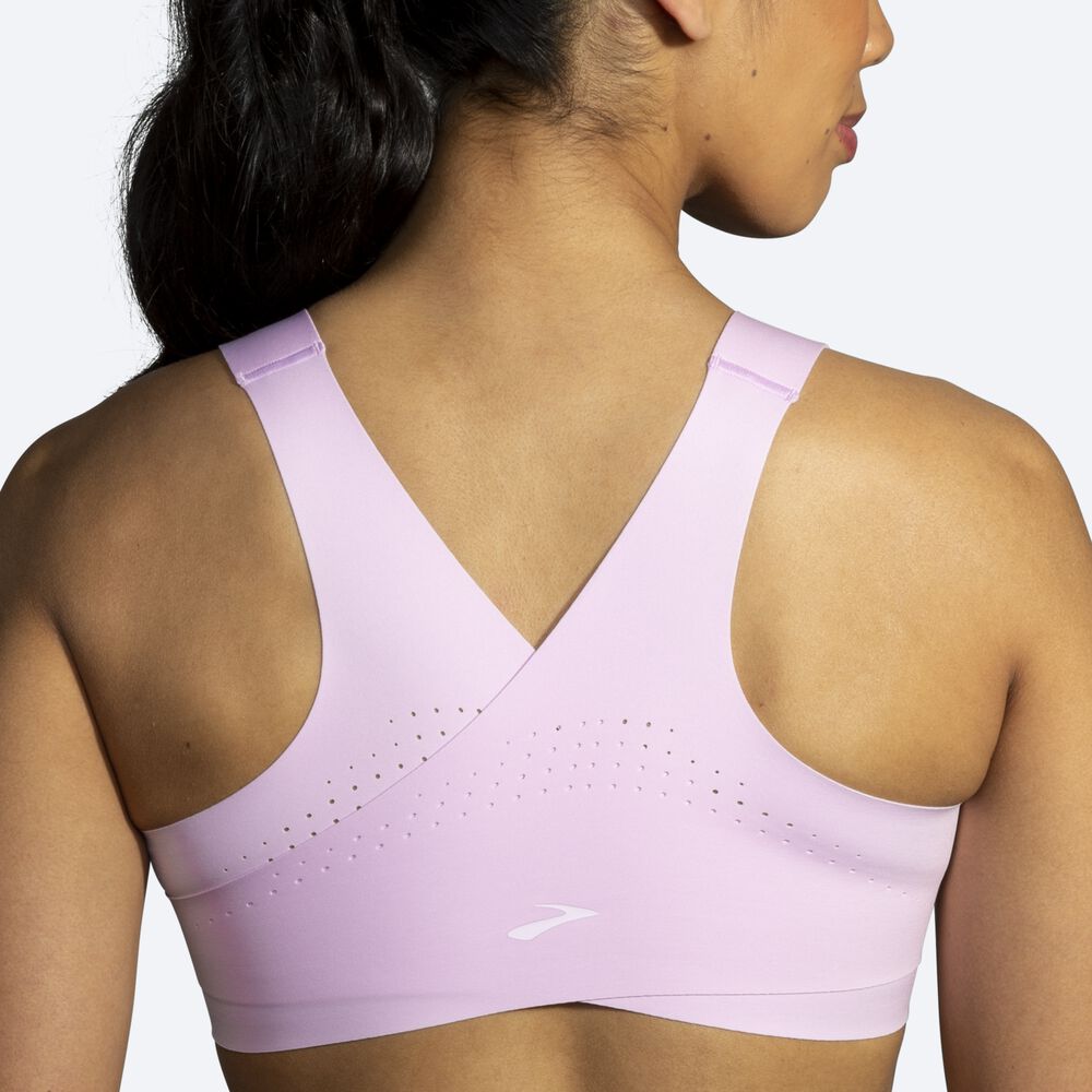 Brooks Dare Zip Run Bra Női Sportmelltartó Lila | HU836175