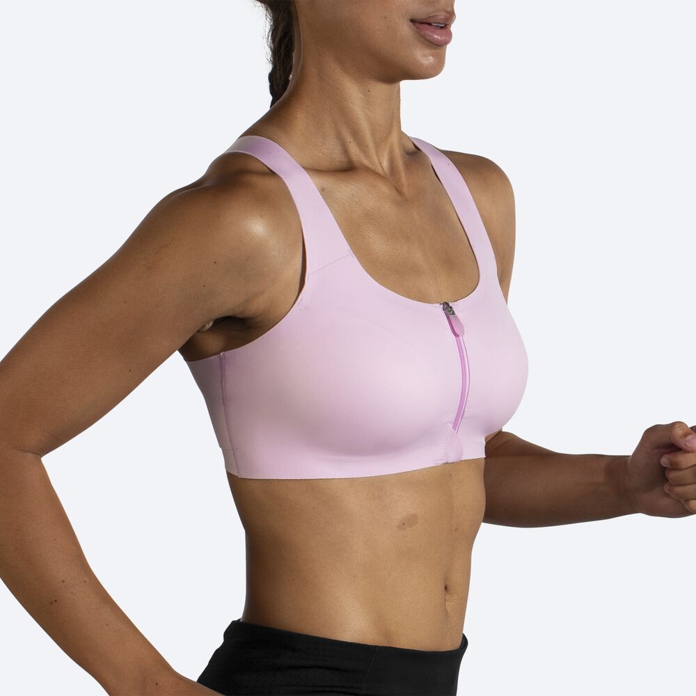 Brooks Dare Zip Run Bra Női Sportmelltartó Lila | HU836175