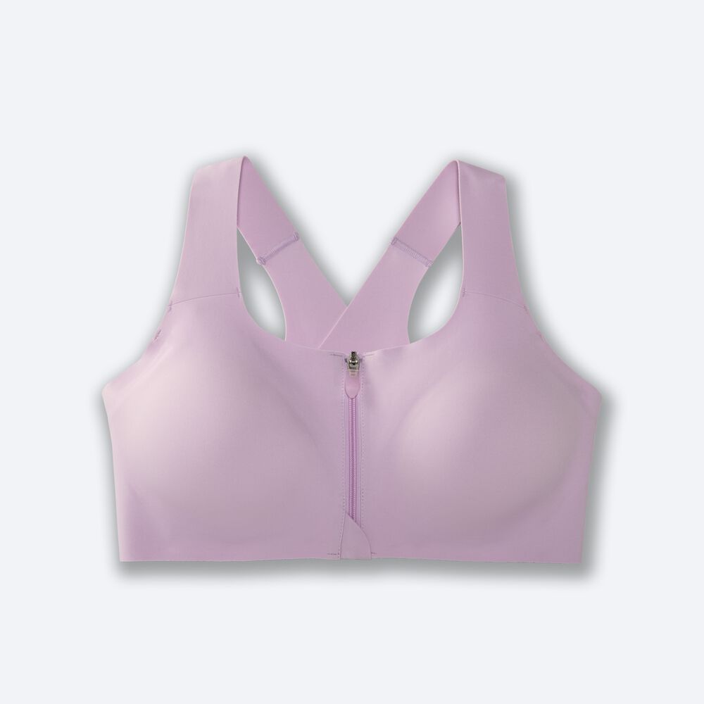 Brooks Dare Zip Run Bra Női Sportmelltartó Lila | HU836175