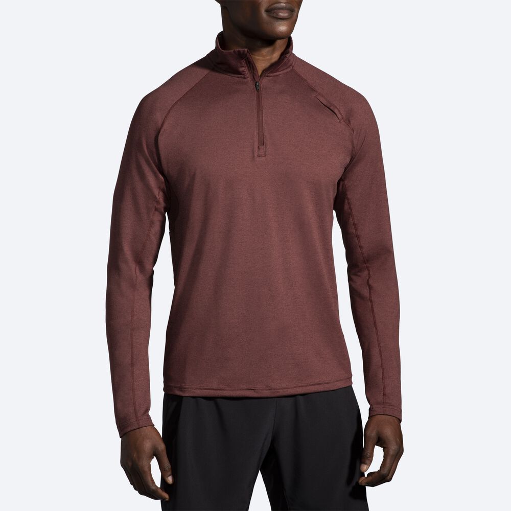 Brooks Dash 1/2 Zip Férfi Kabát Csokoládé | HU137628