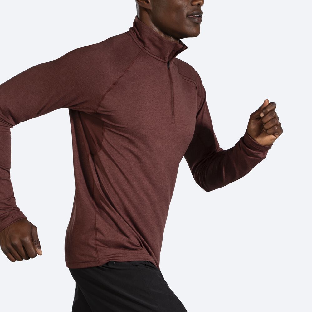 Brooks Dash 1/2 Zip Férfi Kabát Csokoládé | HU137628