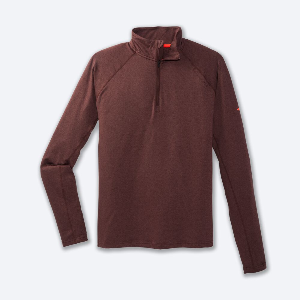 Brooks Dash 1/2 Zip Férfi Kabát Csokoládé | HU137628