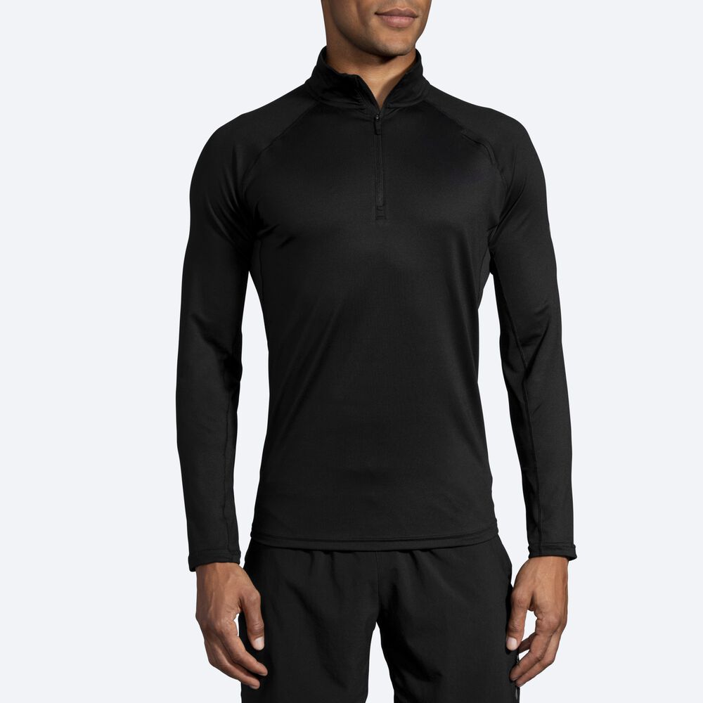 Brooks Dash 1/2 Zip Férfi Kabát Fekete | HU806317