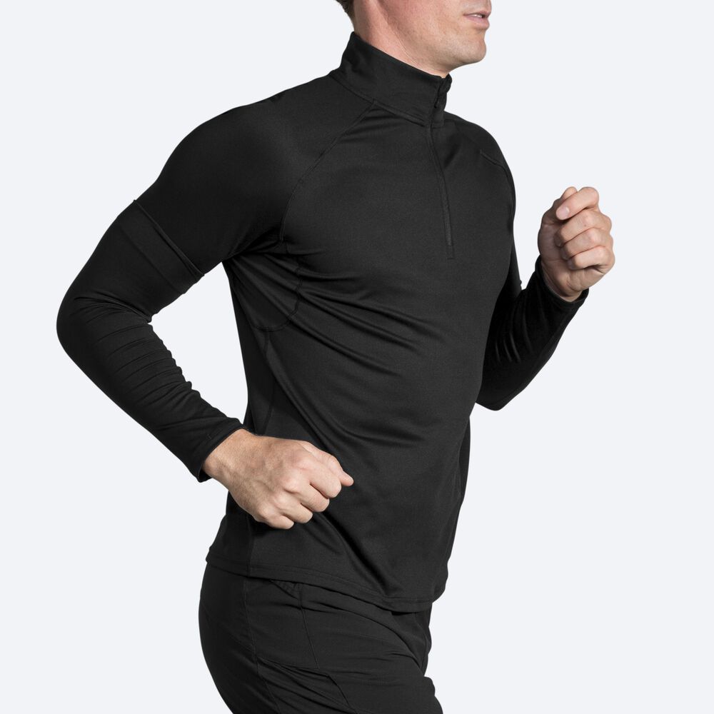 Brooks Dash 1/2 Zip Férfi Kabát Fekete | HU806317