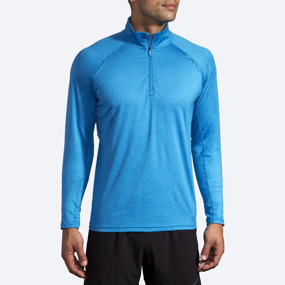 Brooks Dash 1/2 Zip Férfi Kabát Kék | HU304189