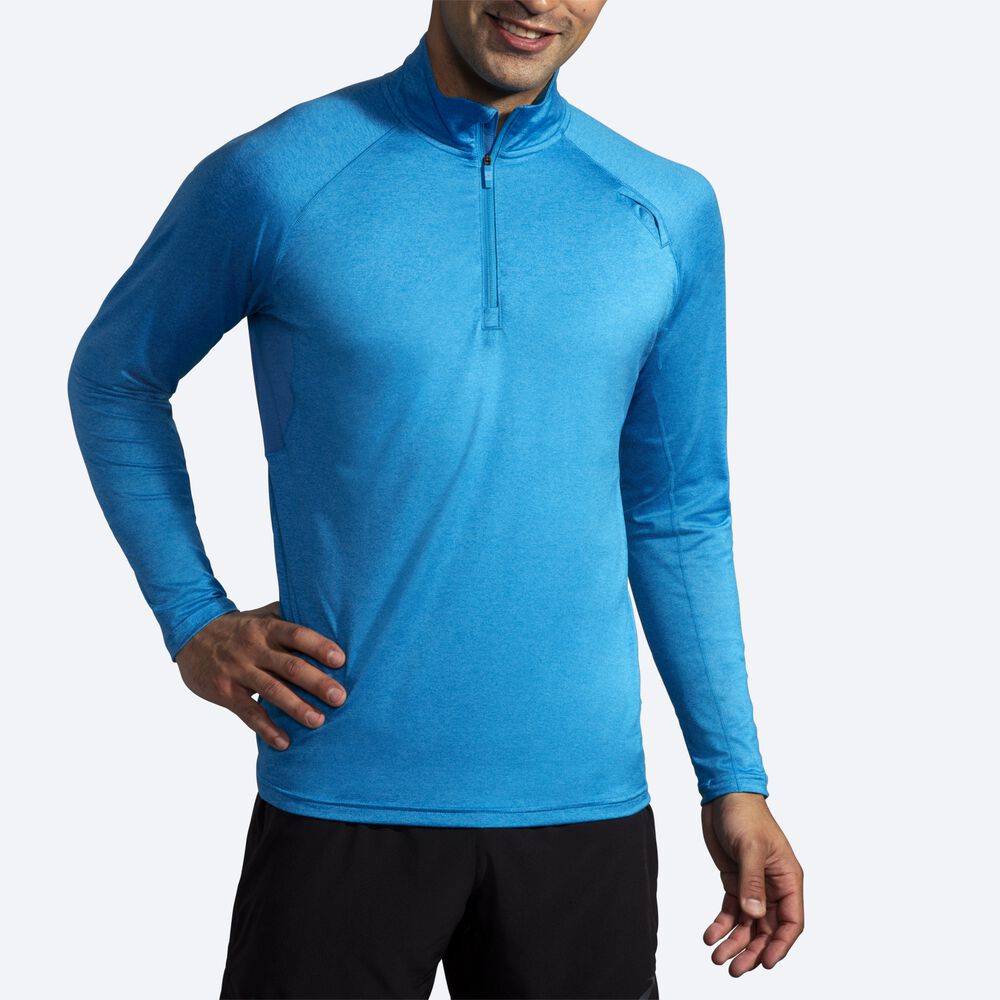 Brooks Dash 1/2 Zip Férfi Kabát Kék | HU304189