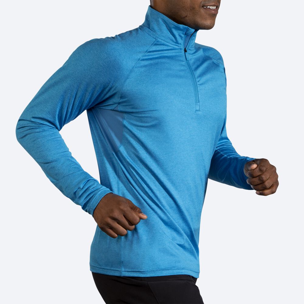 Brooks Dash 1/2 Zip Férfi Kabát Kék | HU304189