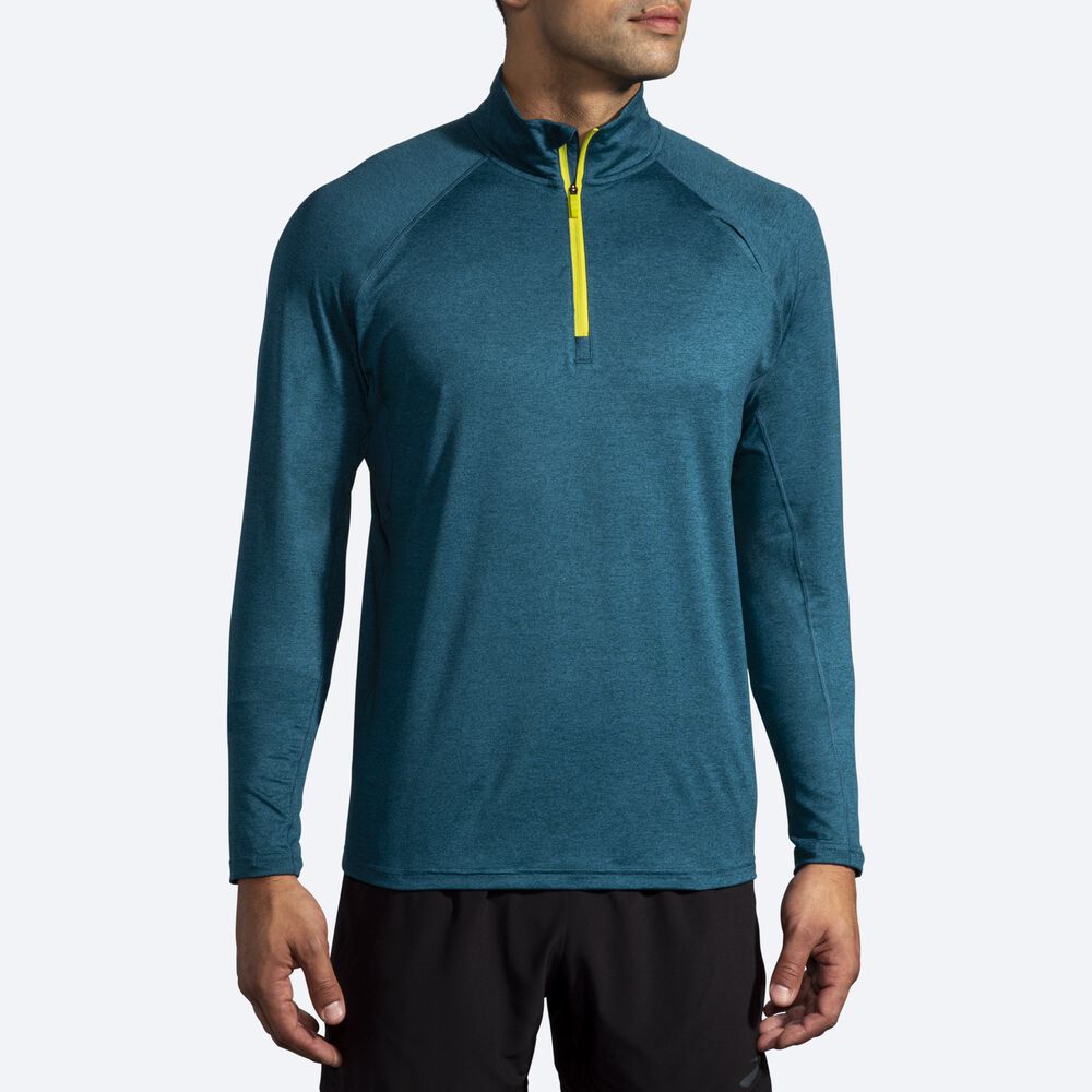 Brooks Dash 1/2 Zip Férfi Kabát MélyZöld | HU076438