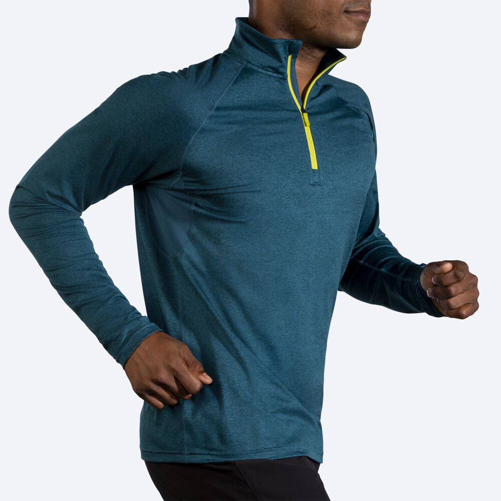 Brooks Dash 1/2 Zip Férfi Kabát MélyZöld | HU076438