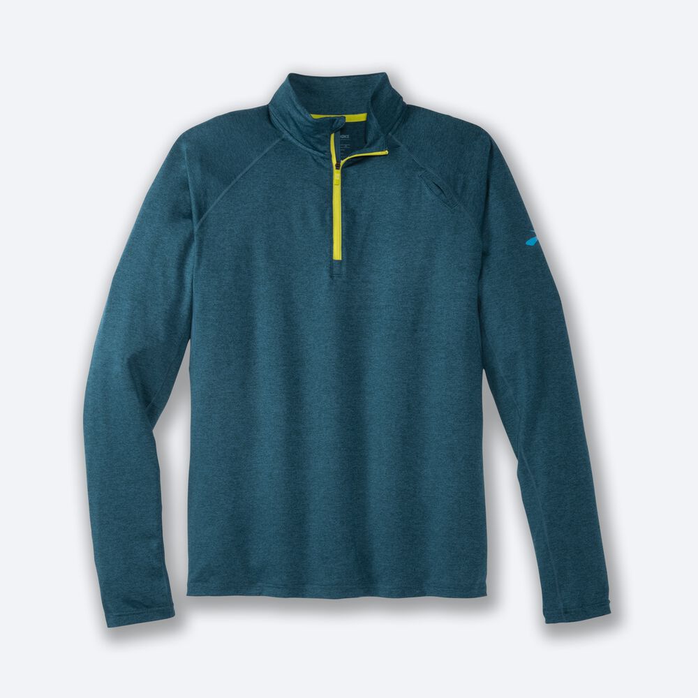 Brooks Dash 1/2 Zip Férfi Kabát MélyZöld | HU076438