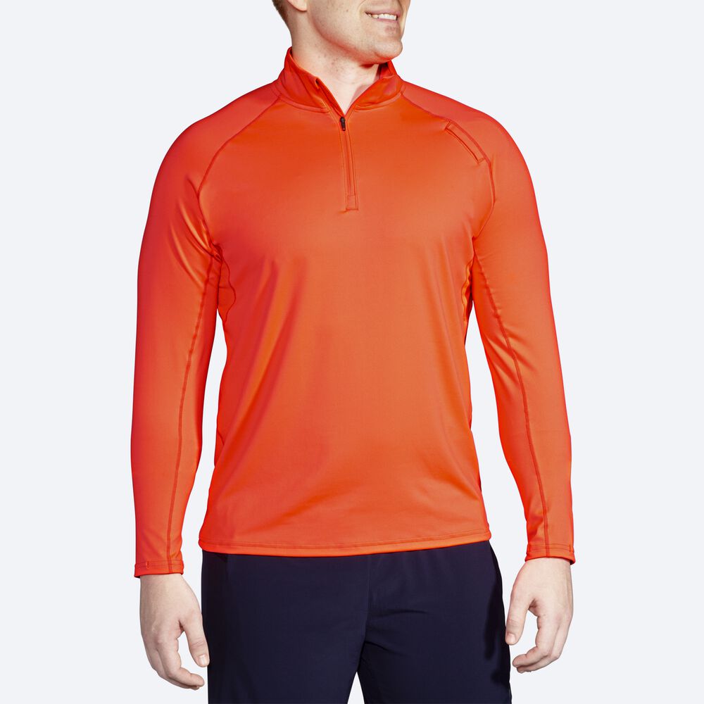 Brooks Dash 1/2 Zip Férfi Kabát Narancssárga | HU065391