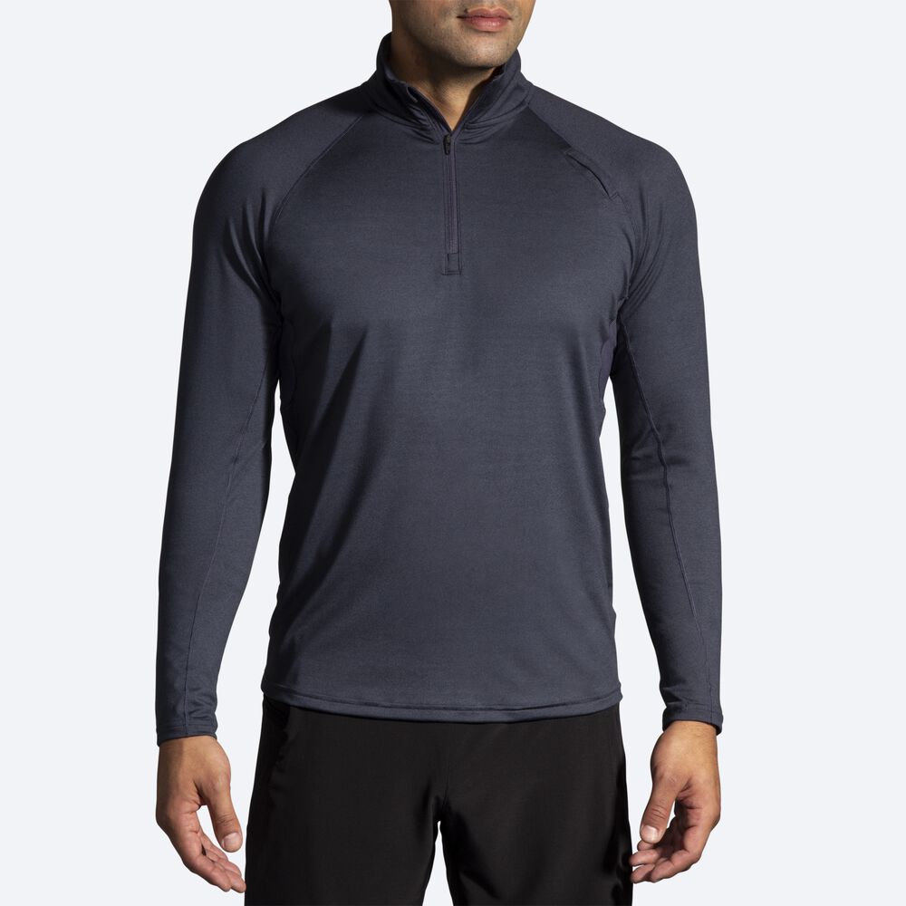 Brooks Dash 1/2 Zip Férfi Kabát Sötét Szürke | HU630542