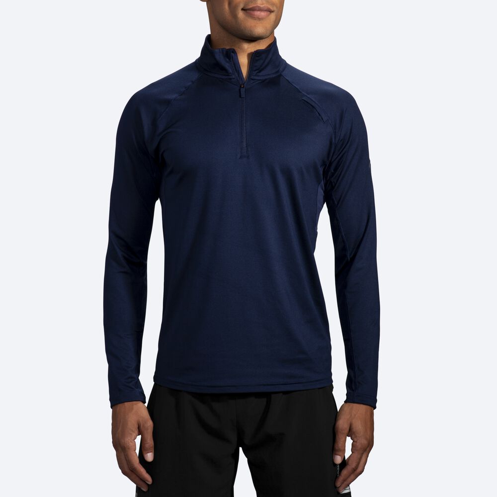 Brooks Dash 1/2 Zip Férfi Kabát Sötétkék | HU395610