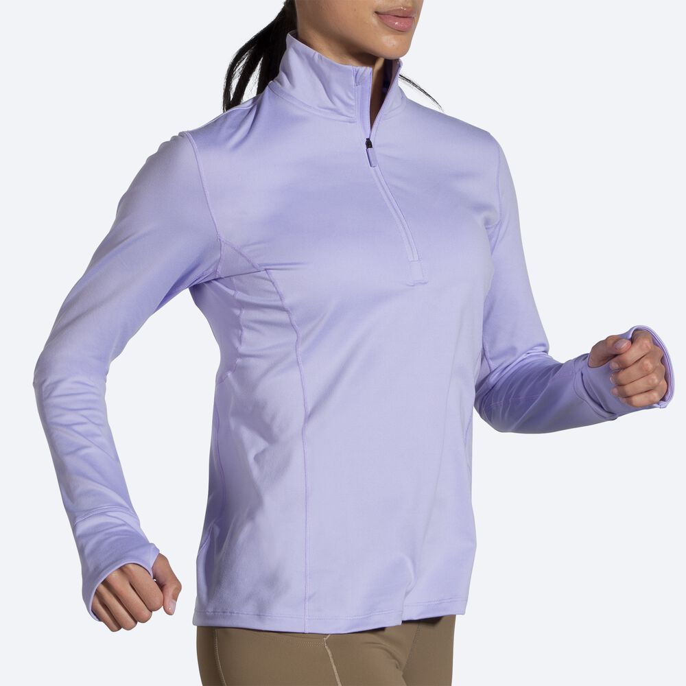 Brooks Dash 1/2 Zip Női Kabát Lila Szürke | HU547269