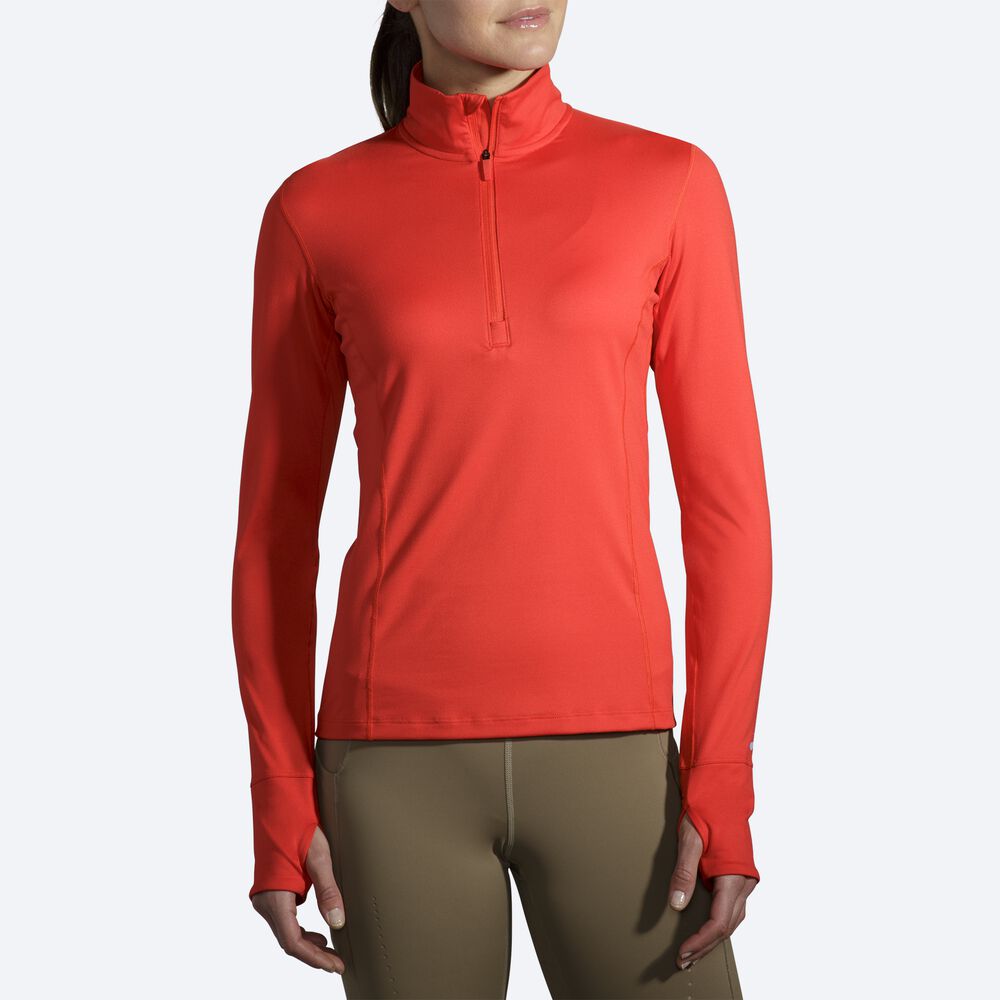 Brooks Dash 1/2 Zip Női Kabát Piros | HU965137