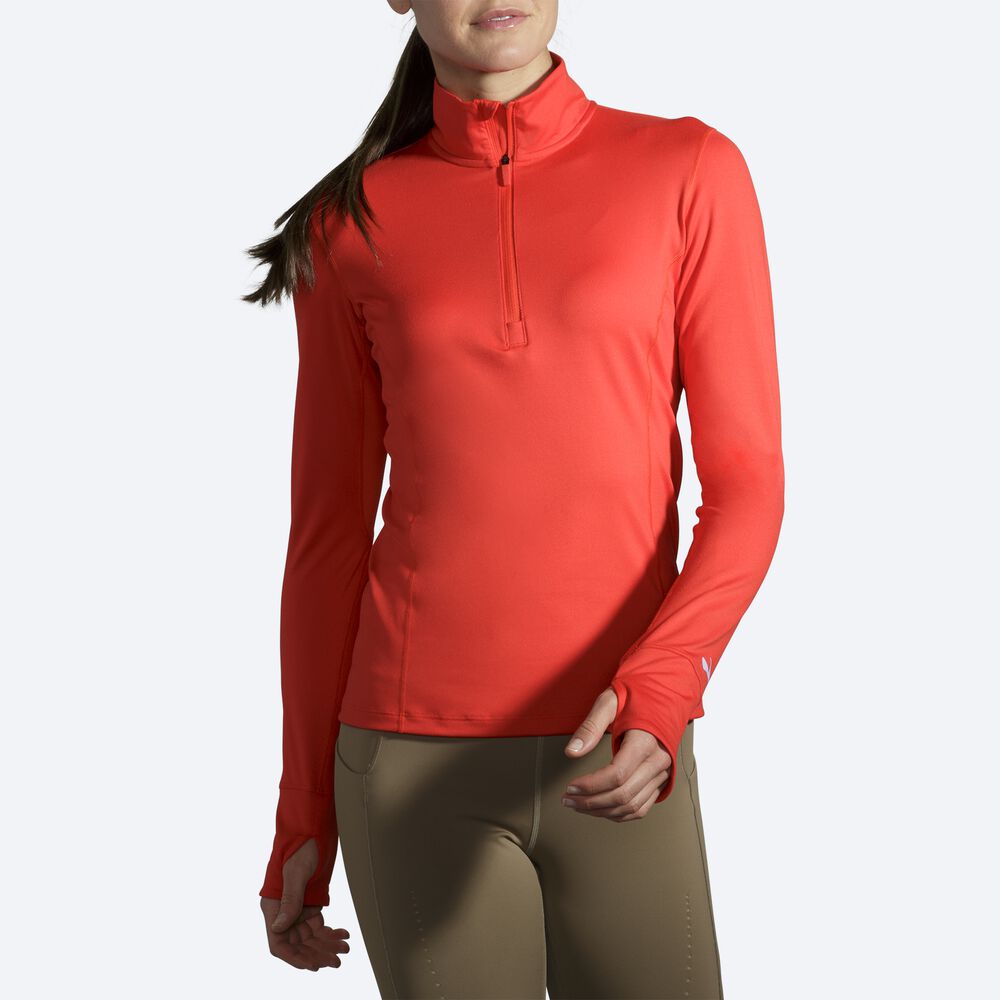 Brooks Dash 1/2 Zip Női Kabát Piros | HU965137