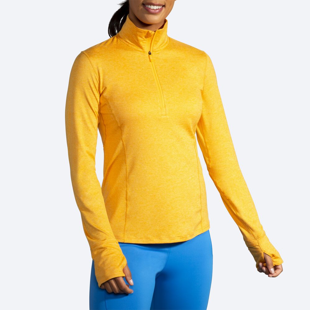 Brooks Dash 1/2 Zip Női Kabát Sárga | HU874930