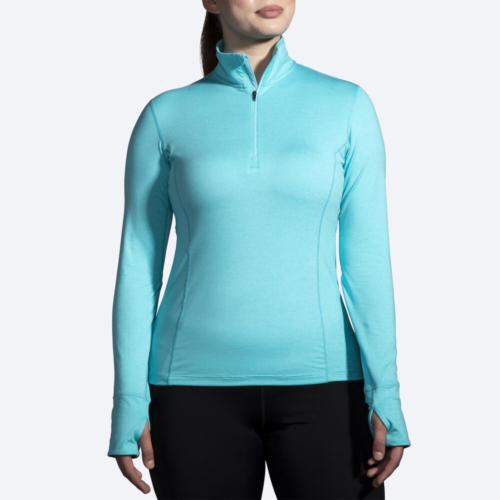 Brooks Dash 1/2 Zip Női Kabát Türkiz | HU405368