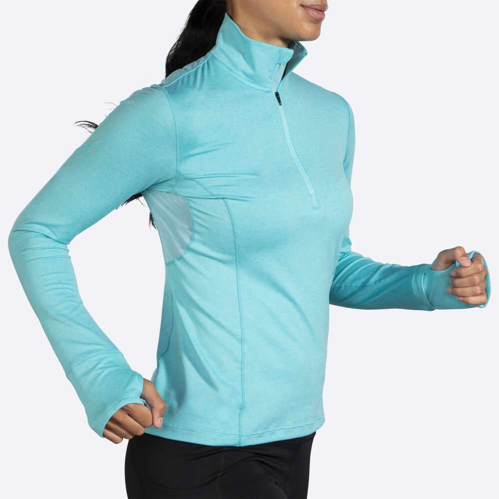 Brooks Dash 1/2 Zip Női Kabát Türkiz | HU405368