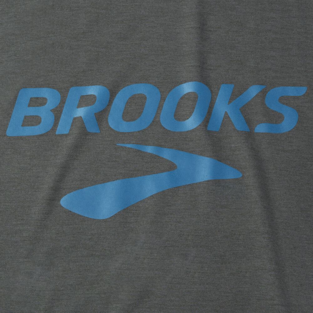 Brooks Distance Grafika Short Sleeve Férfi Póló Sötét | HU243587