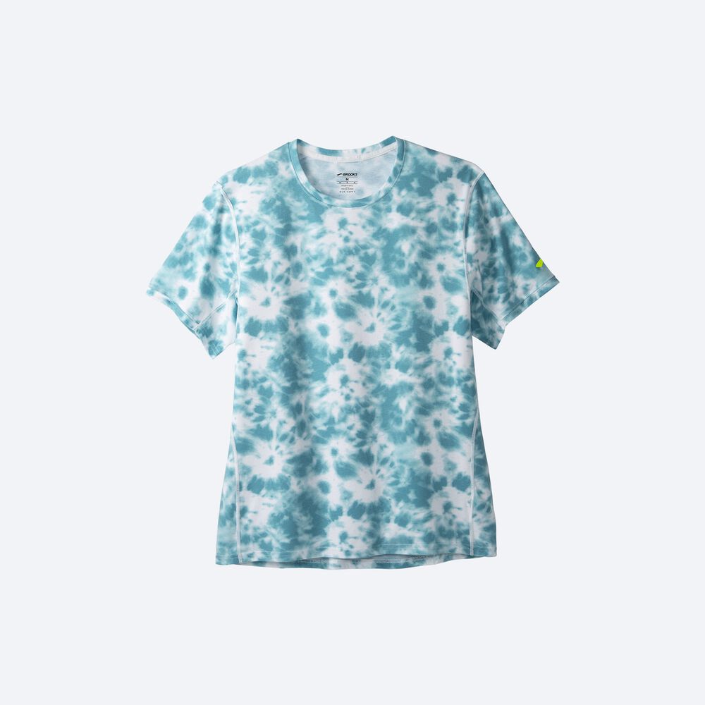 Brooks Distance Grafika Short Sleeve Férfi Póló Kék | HU457609