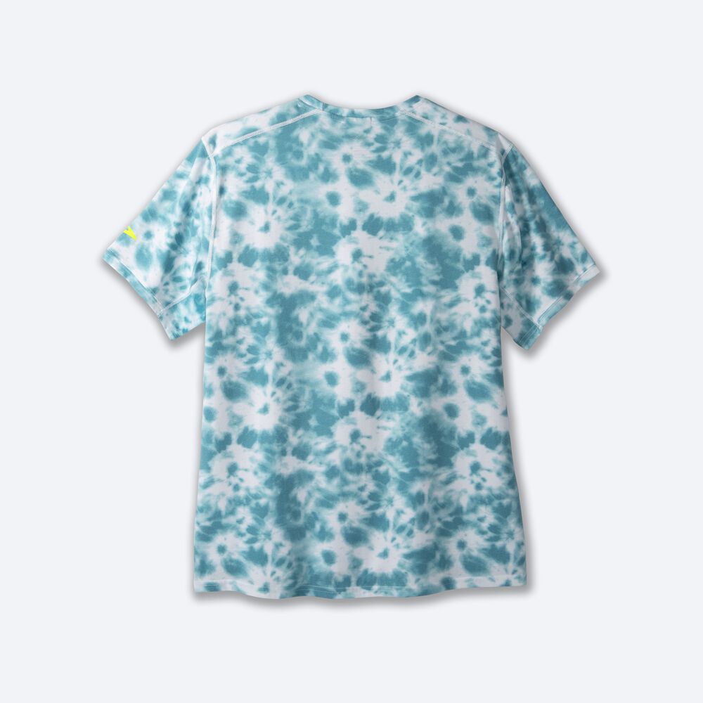 Brooks Distance Grafika Short Sleeve Férfi Póló Kék | HU457609