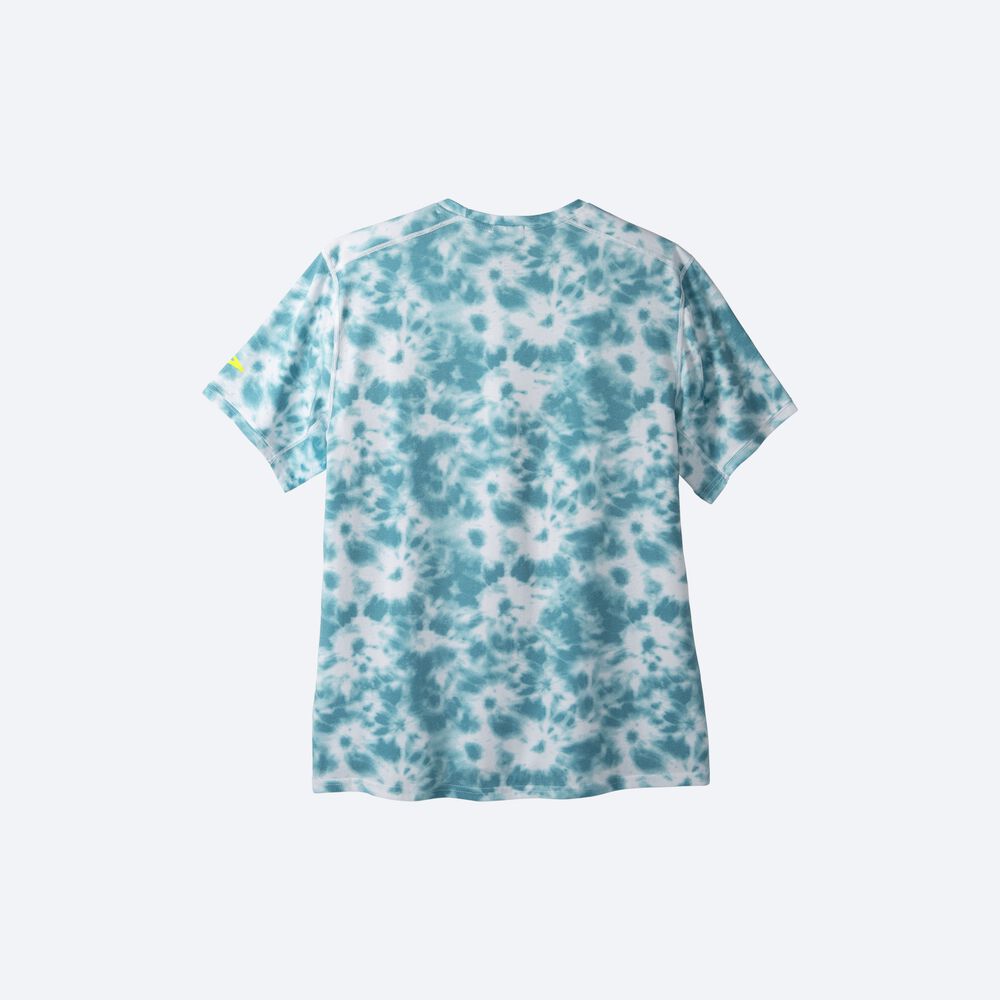 Brooks Distance Grafika Short Sleeve Férfi Póló Kék | HU457609