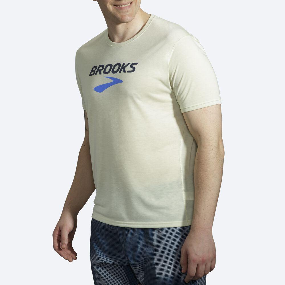 Brooks Distance Grafika Short Sleeve Férfi Póló Narancssárga | HU593124