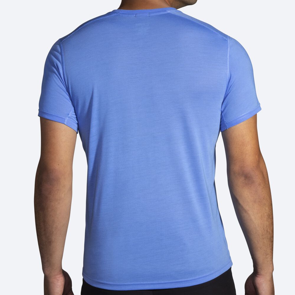 Brooks Distance Grafika Short Sleeve Férfi Póló Kék | HU698475