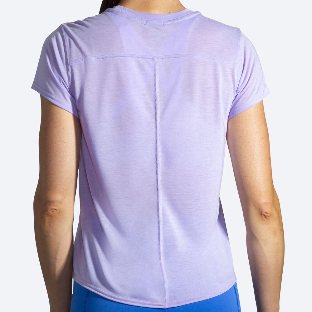 Brooks Distance Grafika Short Sleeve Női Póló Lila Szürke | HU260193