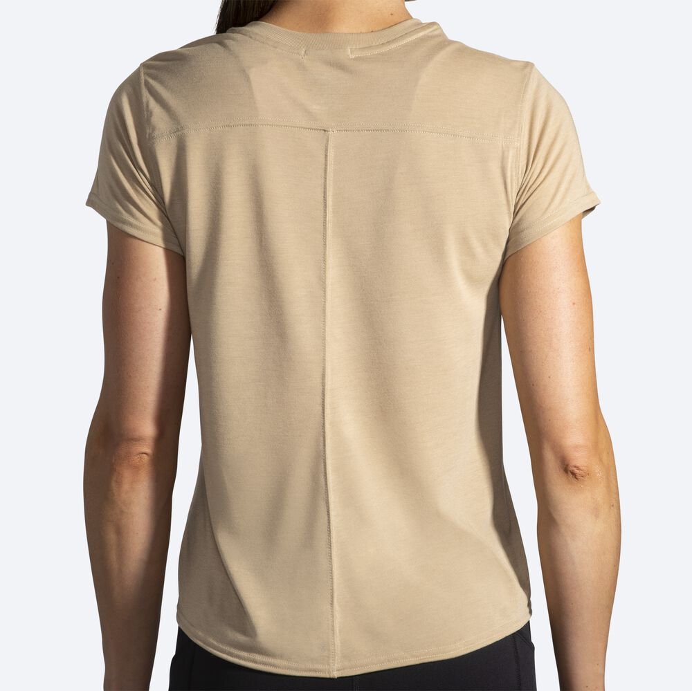 Brooks Distance Grafika Short Sleeve Női Póló Bézs | HU325409