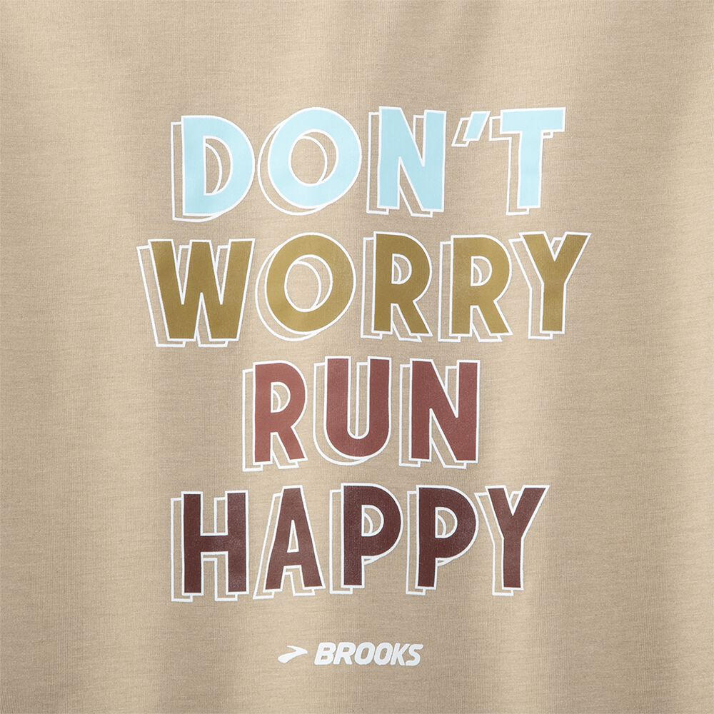 Brooks Distance Grafika Short Sleeve Női Póló Bézs | HU930461