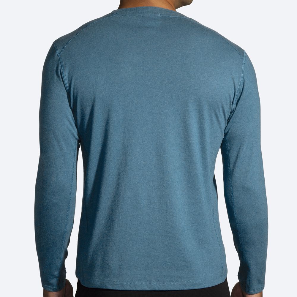 Brooks Distance Long Sleeve 2.0 Férfi Póló Kék/Csíkok | HU237594