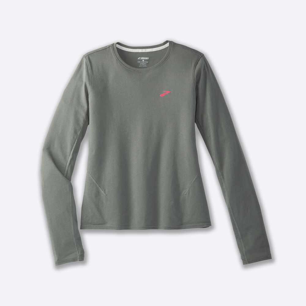 Brooks Distance Long Sleeve 2.0 Női Póló Zöld | HU637049