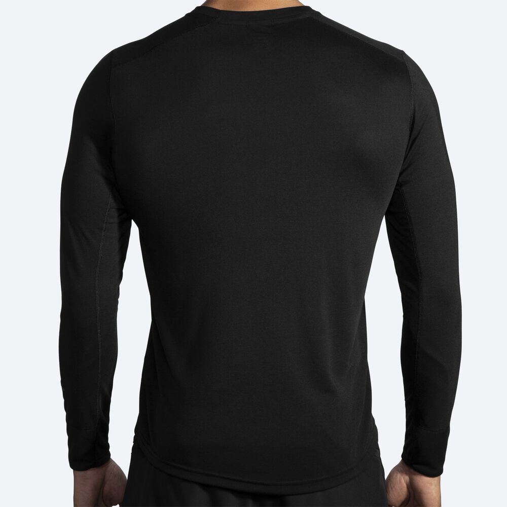 Brooks Distance Long Sleeve Férfi Póló Fekete | HU081236