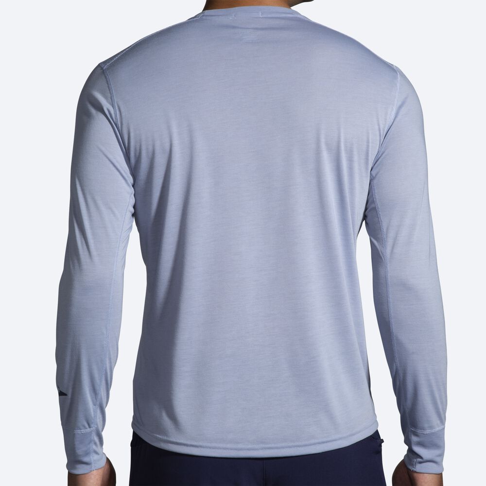 Brooks Distance Long Sleeve Férfi Póló Kék | HU746189