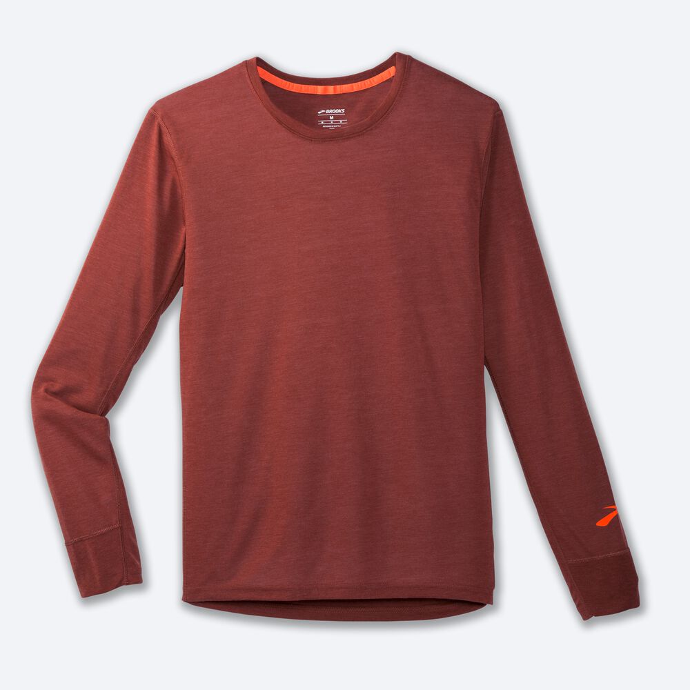 Brooks Distance Long Sleeve Férfi Póló Réz | HU984302