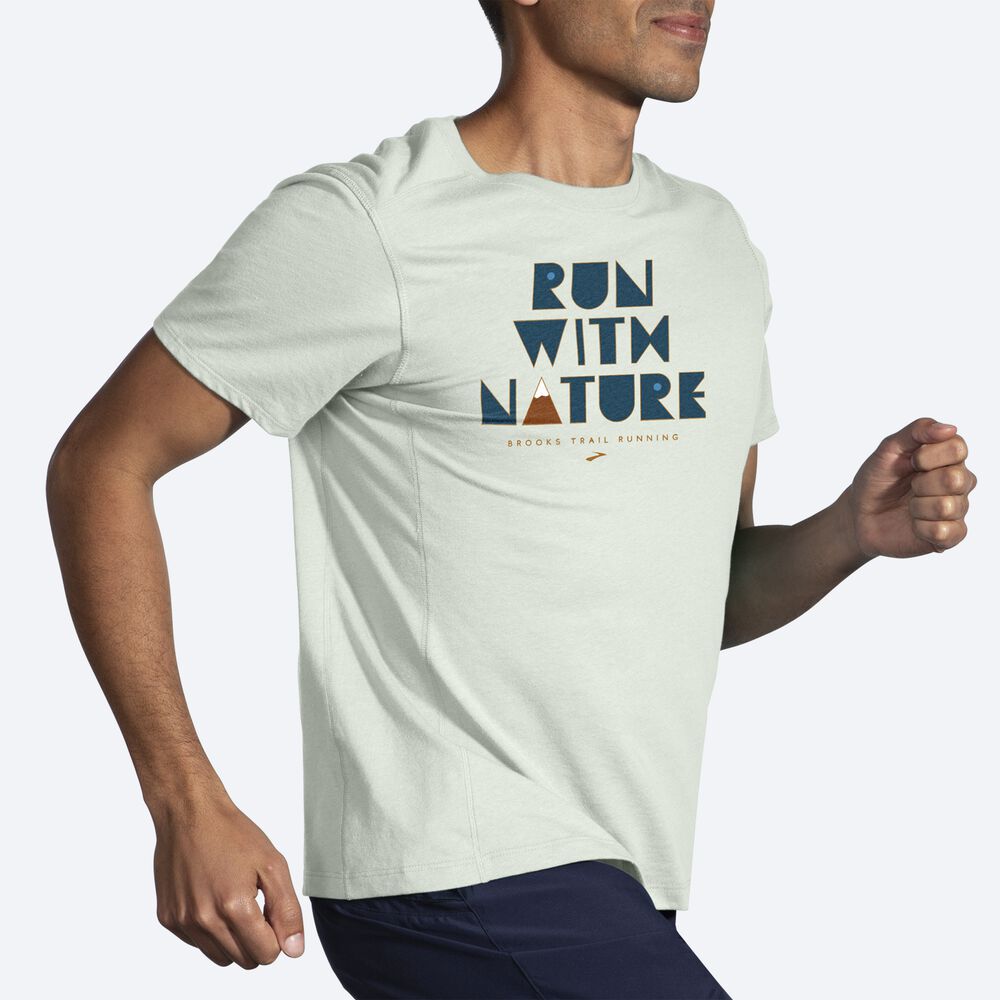 Brooks Distance Short Sleeve 2.0 Férfi Póló Mist | HU064857