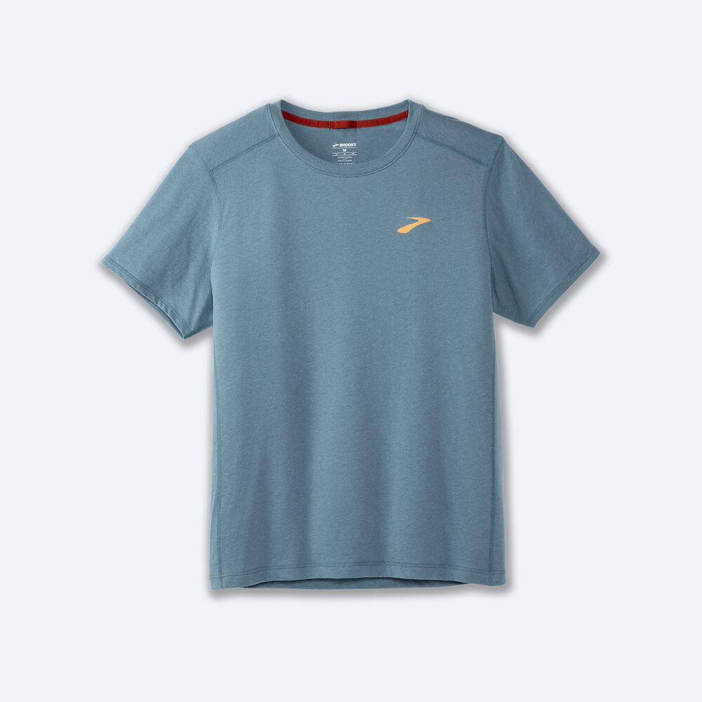 Brooks Distance Short Sleeve 2.0 Férfi Póló Kék | HU391705