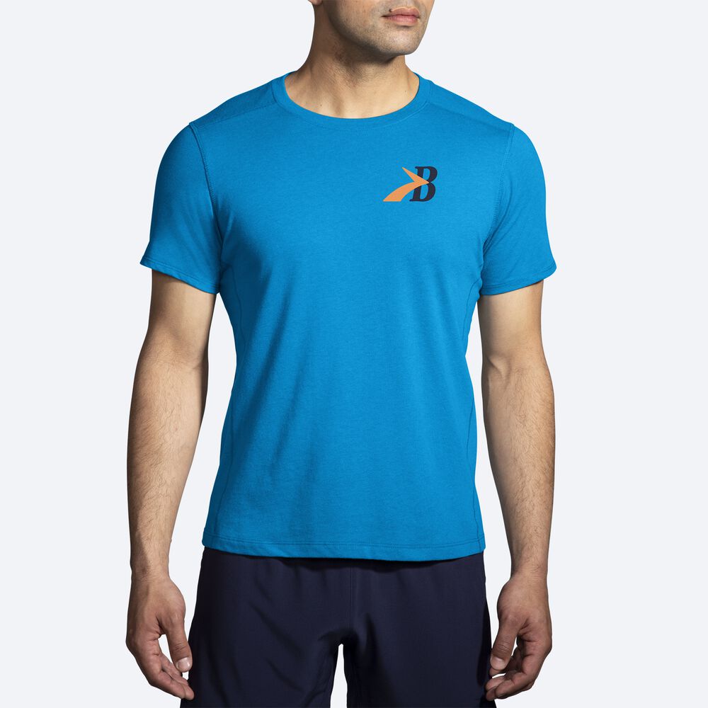 Brooks Distance Short Sleeve 2.0 Férfi Póló Kék | HU624501