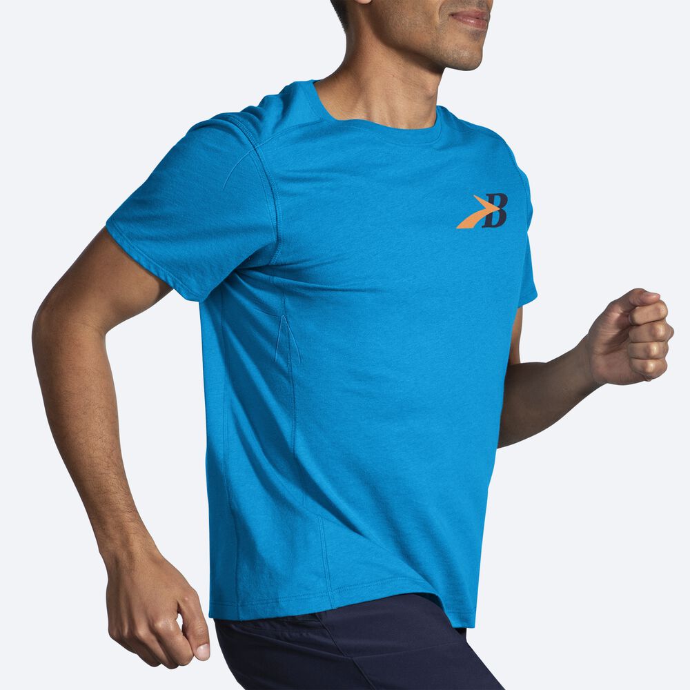 Brooks Distance Short Sleeve 2.0 Férfi Póló Kék | HU624501